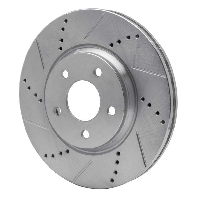 Chevrolet HHR Brake Rotor (1) - Front Left - R1 Concepts - Drilled & Slotted - Silver - `04-`12